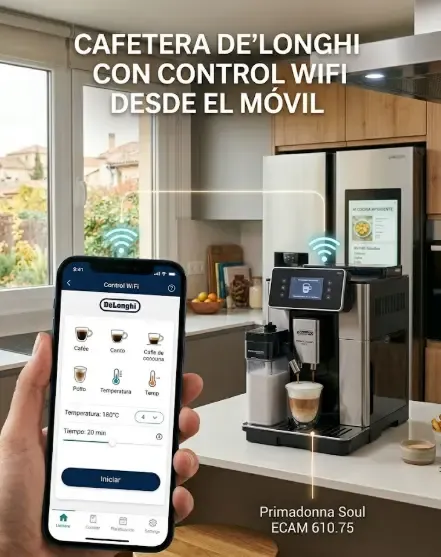 Cafetera De'Longhi con control WiFi desde el móvil