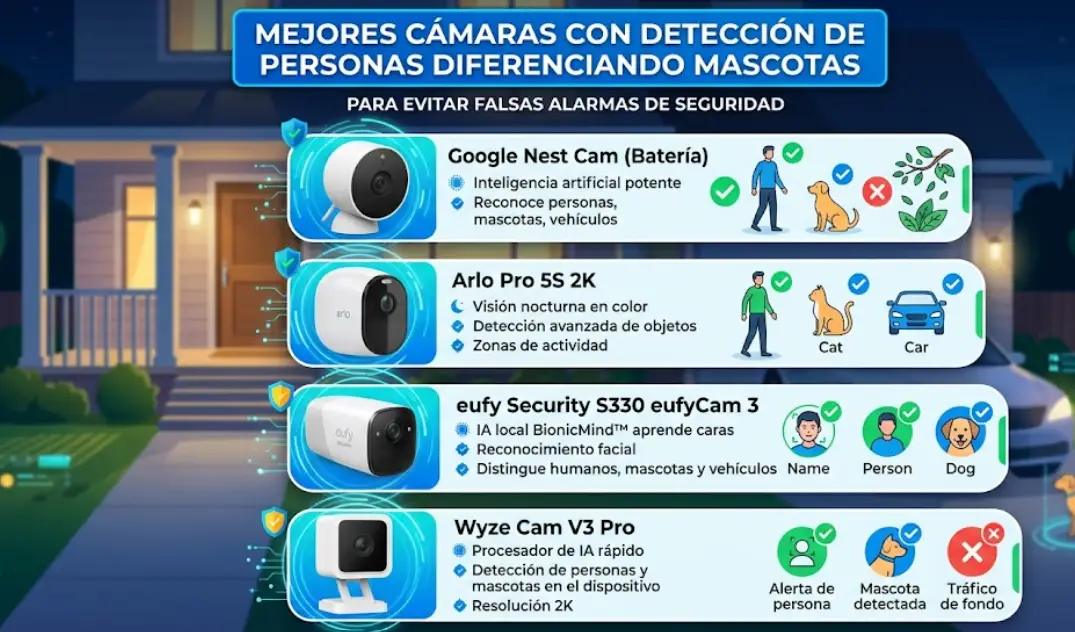 Cámaras con IA que NO detectan tu mascota (Guía real 2026)