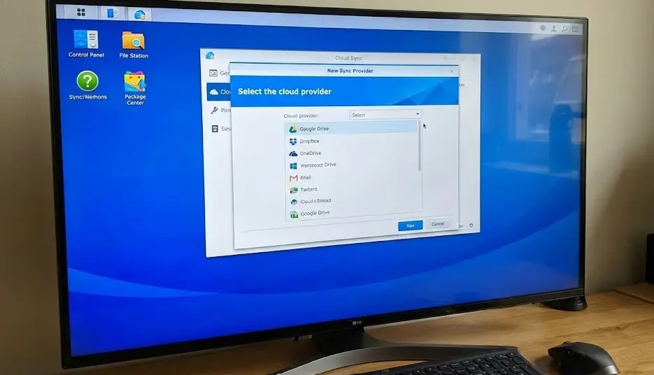 Captura de pantalla configuración Cloud Sync en Synology DSM