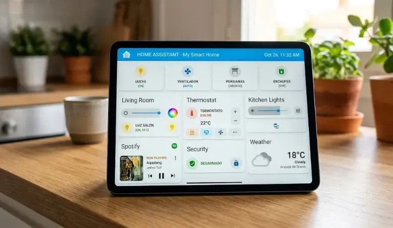 Dashboard Home Assistant con Mushroom Cards
