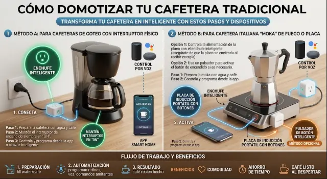 Cómo Domotizar una Cafetera Tradicional en 2026: Guía Paso a Paso