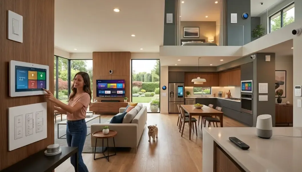 Ecosistema completo de control físico domótico en una casa inteligente