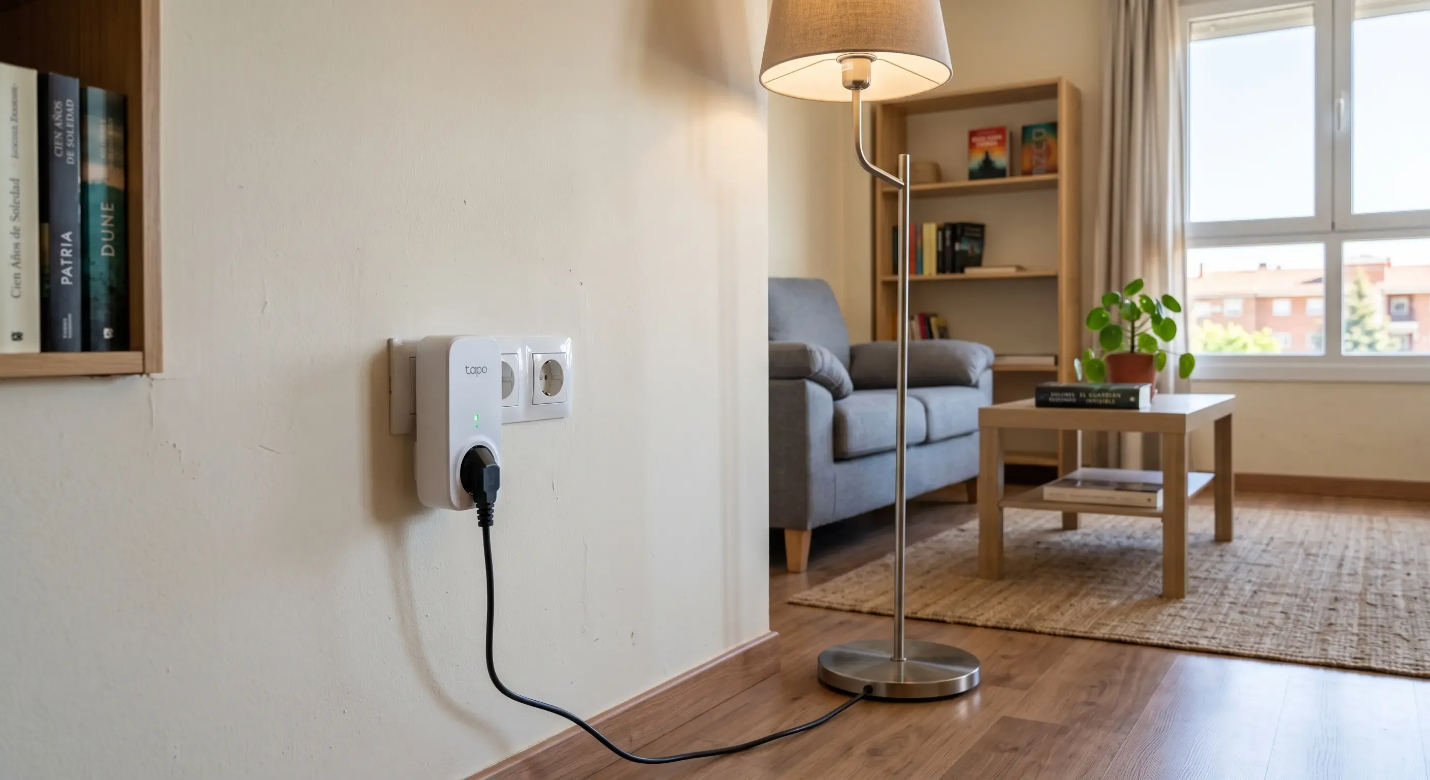 Enchufe inteligente TP-Link Tapo P115 conectado en un piso de alquiler sin obras