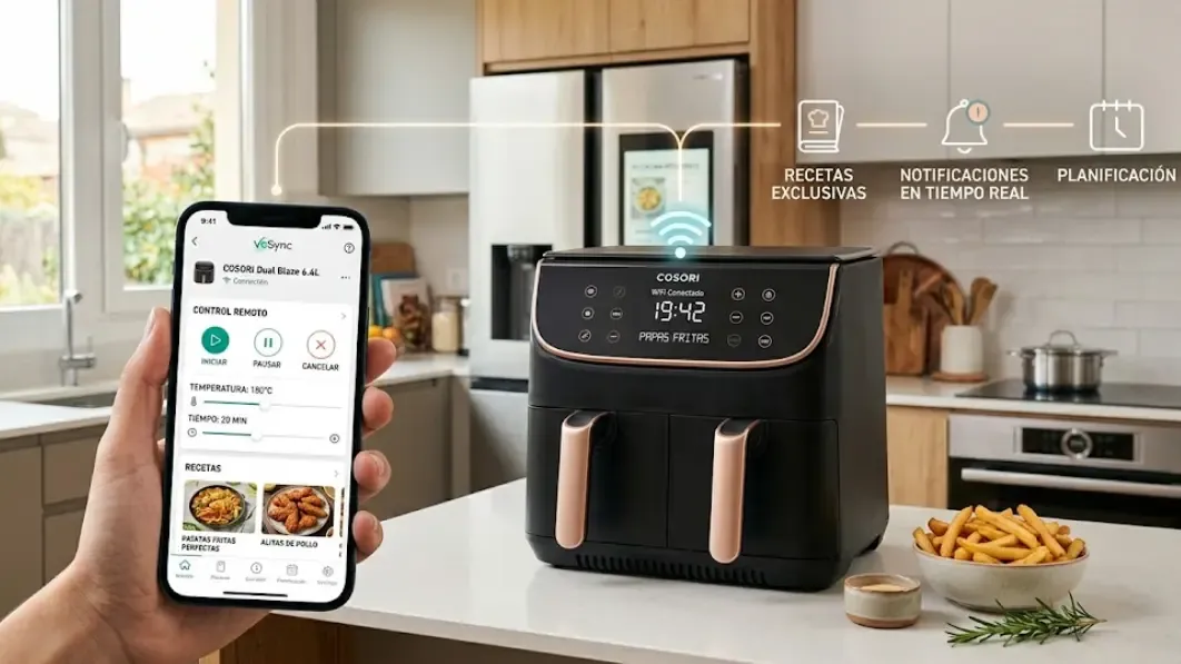 Freidora de aire WiFi Cosori con control desde la app móvil