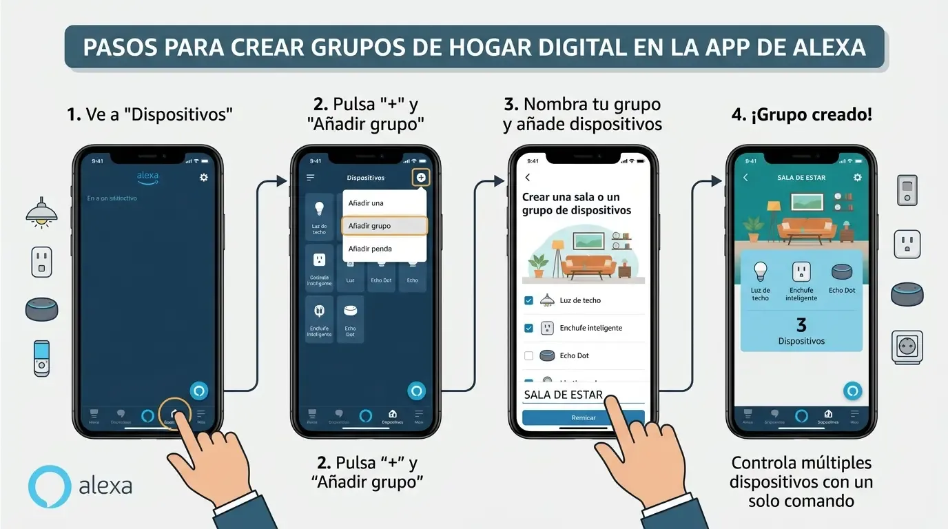 Creación de grupos en la app de Alexa