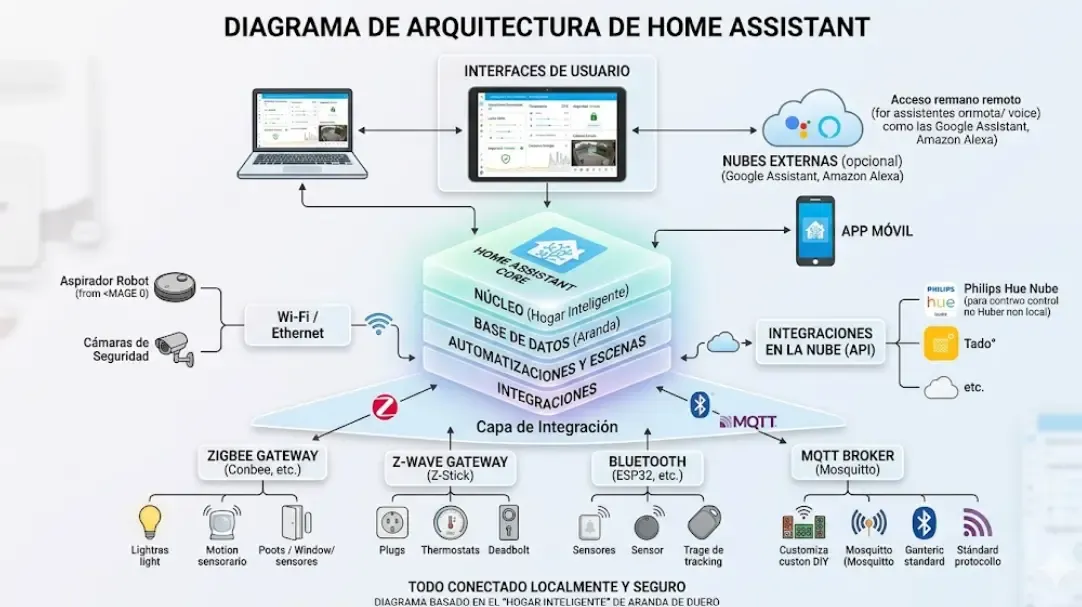 Diagrama de arquitectura de Home Assistant