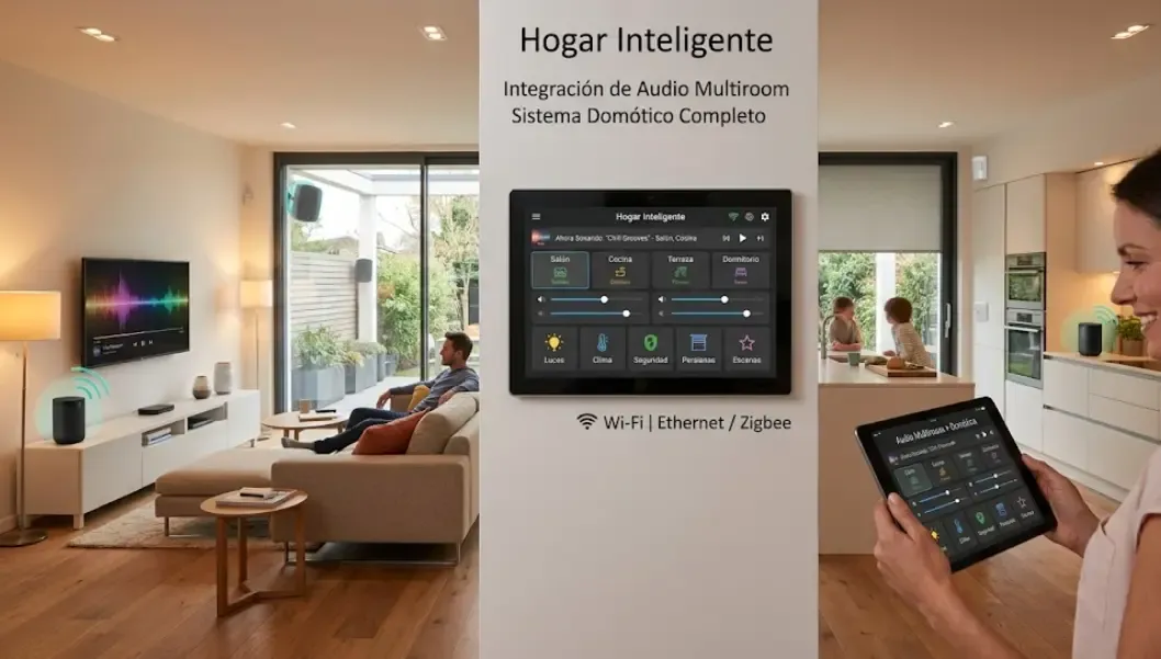 Integración del audio multiroom con el sistema domótico completo de la casa