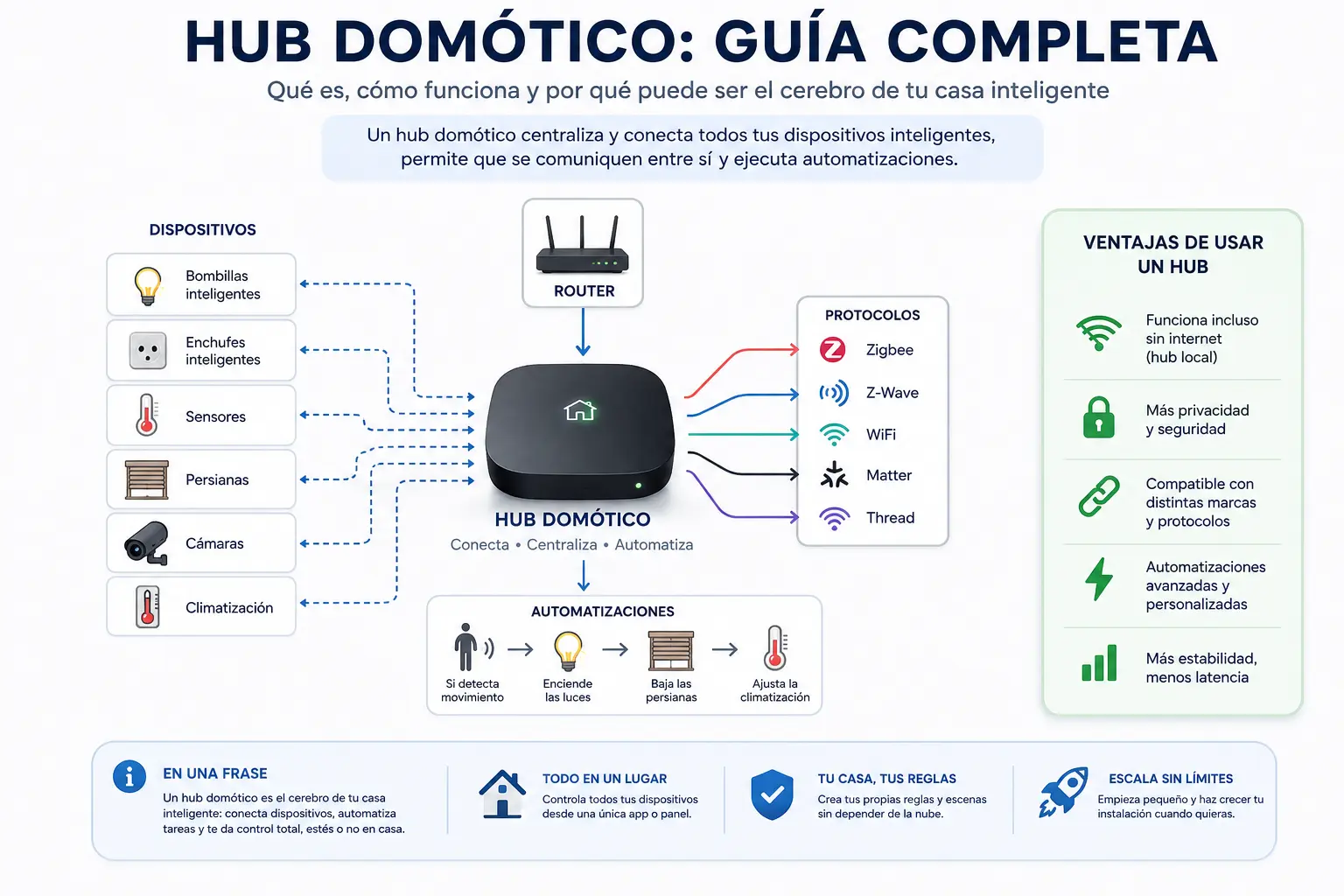 Qué es un hub domótico y cuándo necesitas uno (guía real 2026)