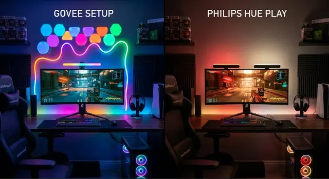 Govee vs Philips Hue Play: Cuál Elegir para tu Setup Gamer en 2026