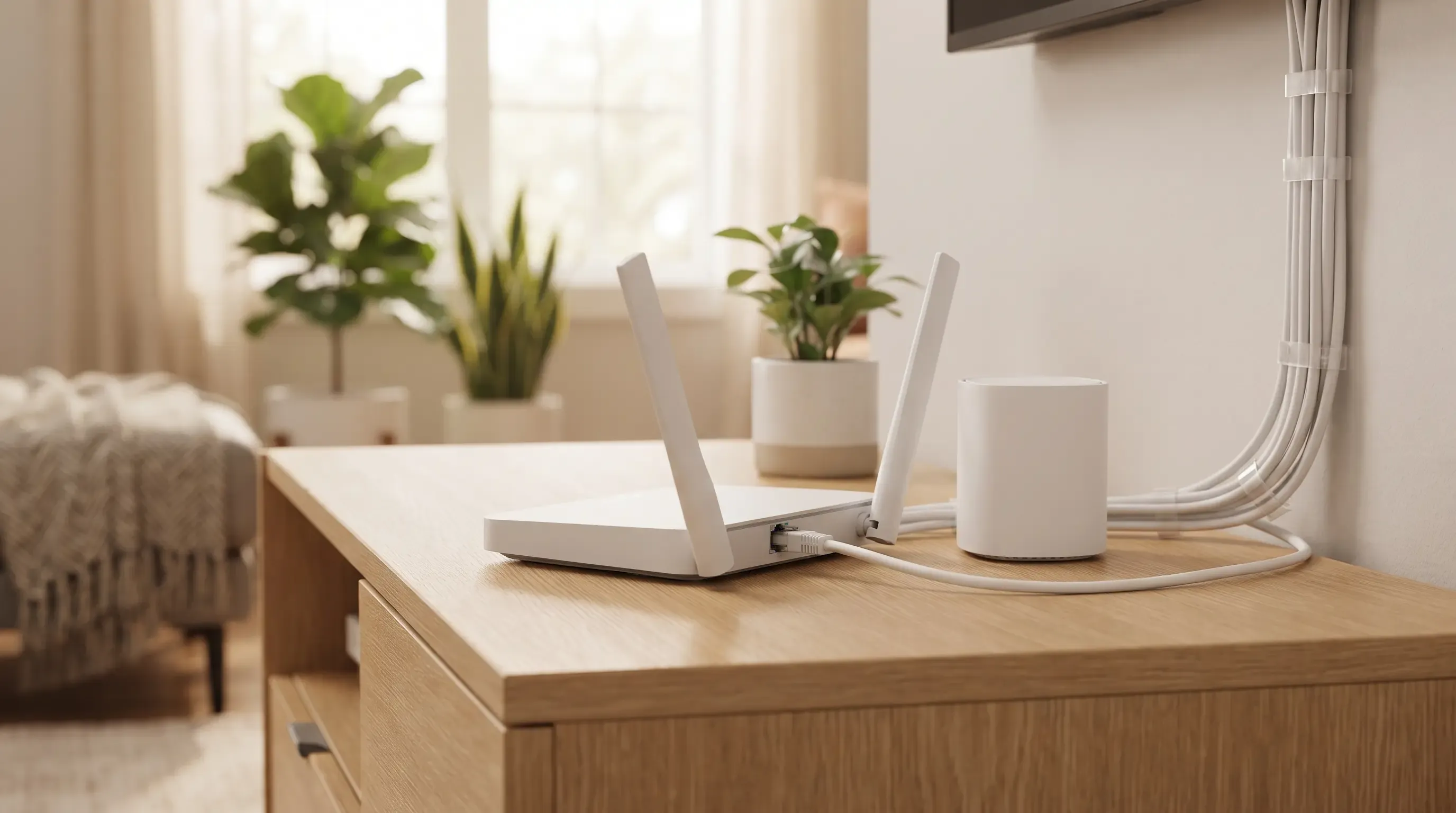 Router Wi-Fi 6 y nodo mesh utilizados durante las pruebas