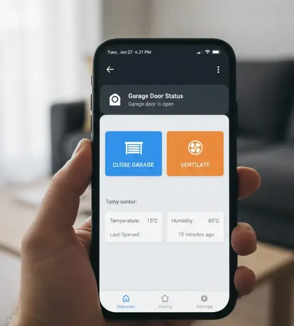 Notificaciones accionables Home Assistant en movil control garaje