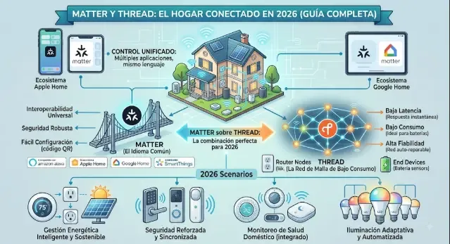 Protocolo Matter y Thread: evolución y versiones hasta 2026
