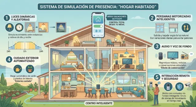 Cómo simular presencia en casa durante las vacaciones: guía 2026