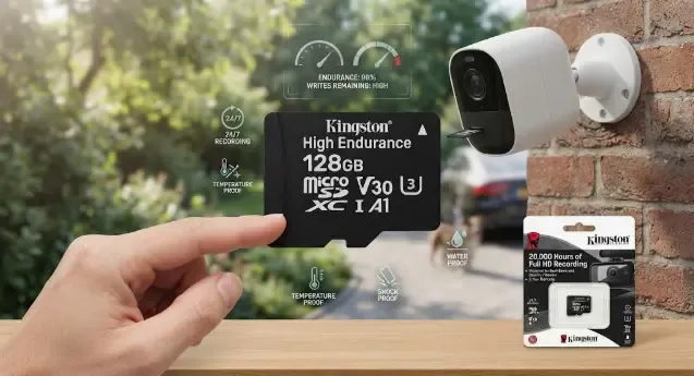 Tarjeta microSD High Endurance para grabación continua en cámaras de seguridad